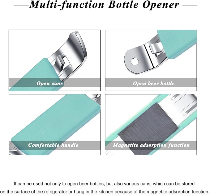 3 Pieces Magnetic Bottle Openers Can Opener Classic Beer Opener Stainless Steel - Image 2
