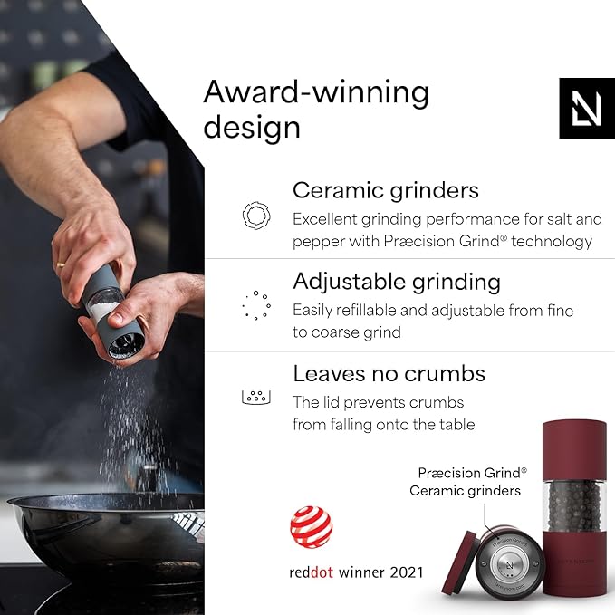 LARS NYSØM Salt and Pepper Grinder Set, Manual Salt and Pepper Mills - Image 2