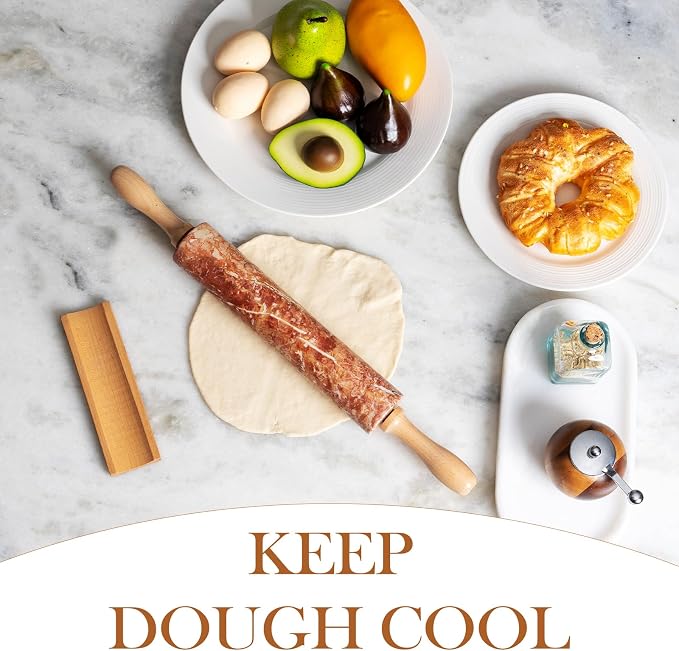 Koville Marble Rolling Pin, Non-Stick Polished Dough Roller, Pie Crust - Image 5