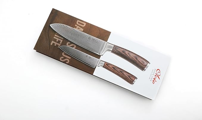 Wakoli EDIB 2-Piece Damascus Kitchen Knife Set – Santoku & Small Santoku - Image 12