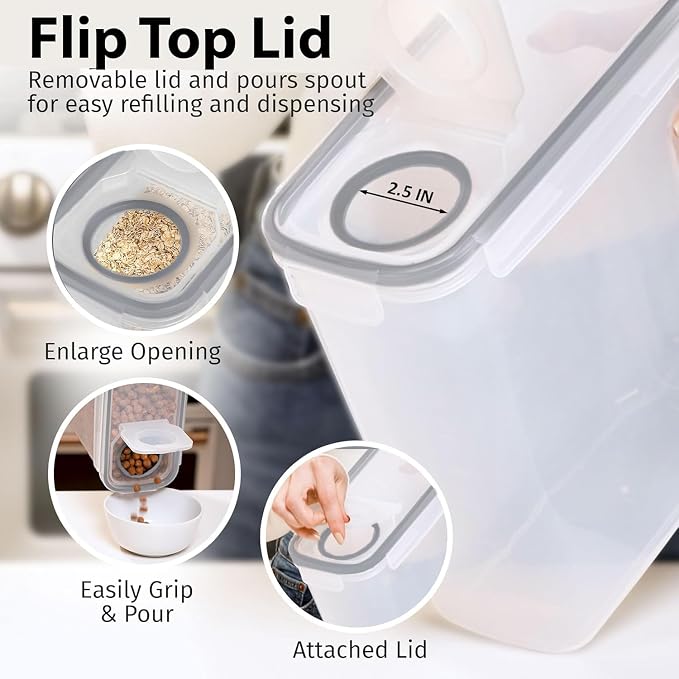 Shazo 2 Pack EXTRA Large Airtight Food Storage Cereal Containers - Image 9