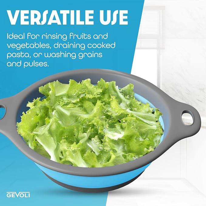 Gevoli Strainer with Self-Draining Base Over-Sink Collapsible Kitchen Colander - Image 6