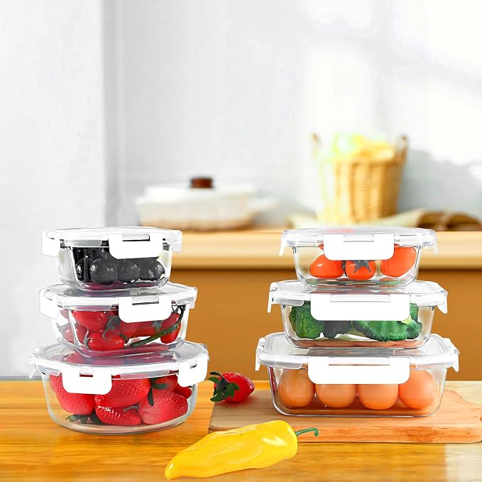 KOMUEE 30 Pieces Glass Food Storage Containers Set, Glass Meal Prep Containers - Image 6