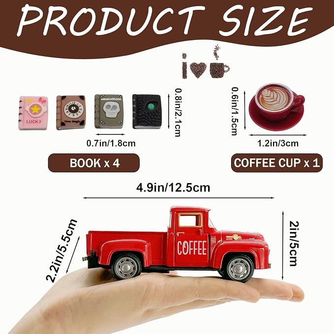 Coffee Bar Decor Vintage Mini Metal Pickup Truck Decor - Image 3
