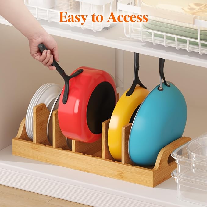 Lifewit Bamboo Pot Lid Organizers - Image 6