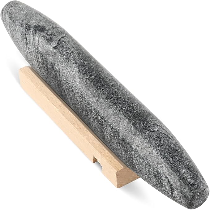 Koville African Natural Grey Marble French Rolling Pin, 12inch Non-Stick by Koville