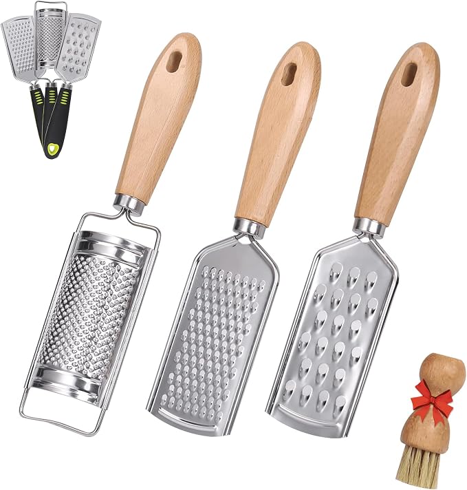 Handheld Cheese Graters with Cleaning Brush Stainless Steel Vegetable Grater by BeardoDecor