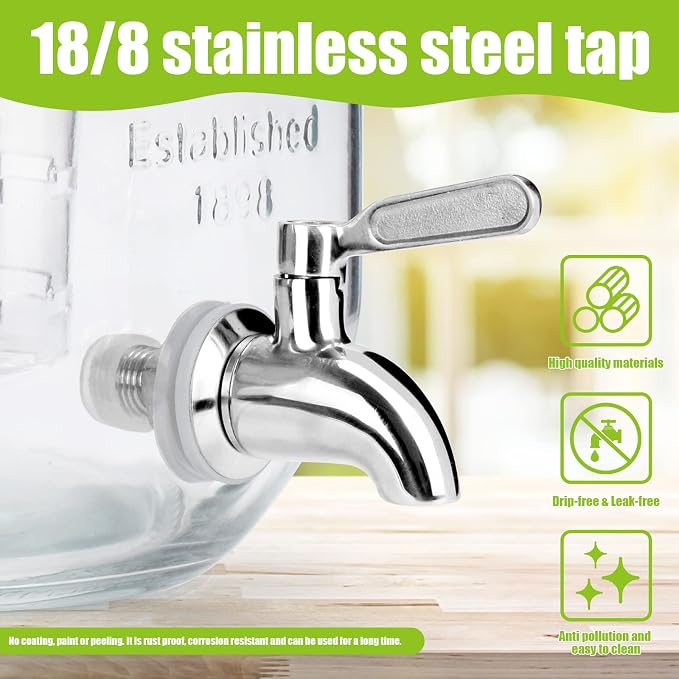 1 Gallon Glass Drink Dispensers - Image 7