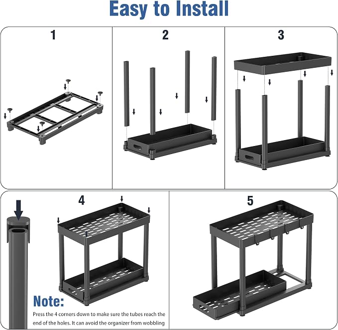 2 Pack Pull-Out Storage Organizers, Under Sink Organizer and Storage - Image 7