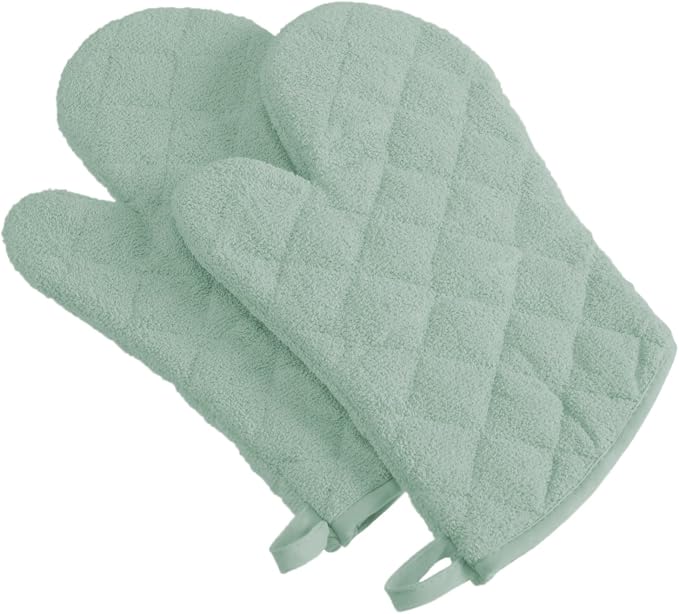 DII Basic Terry Collection 100% Cotton Quilted, Oven Mitt, 2 Piece by DII