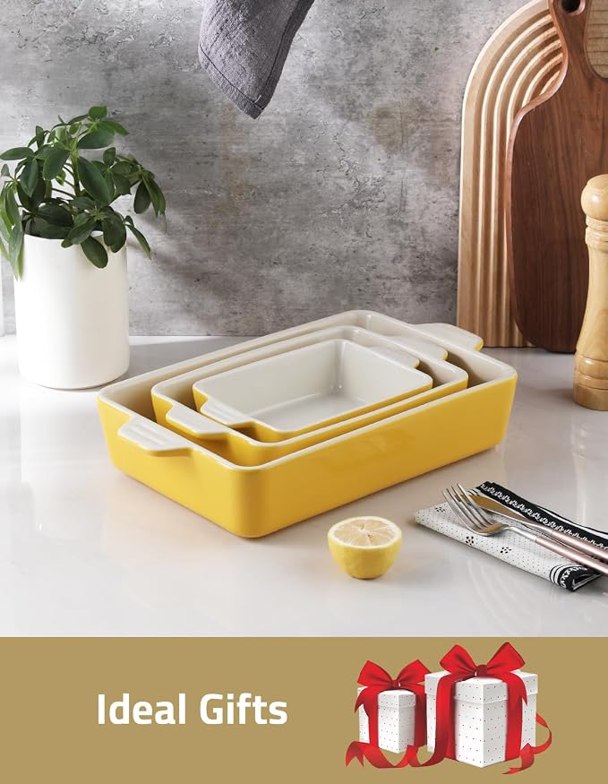 Sweejar Ceramic Bakeware Set, Rectangular Baking Dish - Image 6