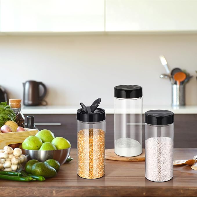 Zhehao 24 Pieces Plastic Spice Containers Plastic Spice Bottles Clear Reusable - Image 5