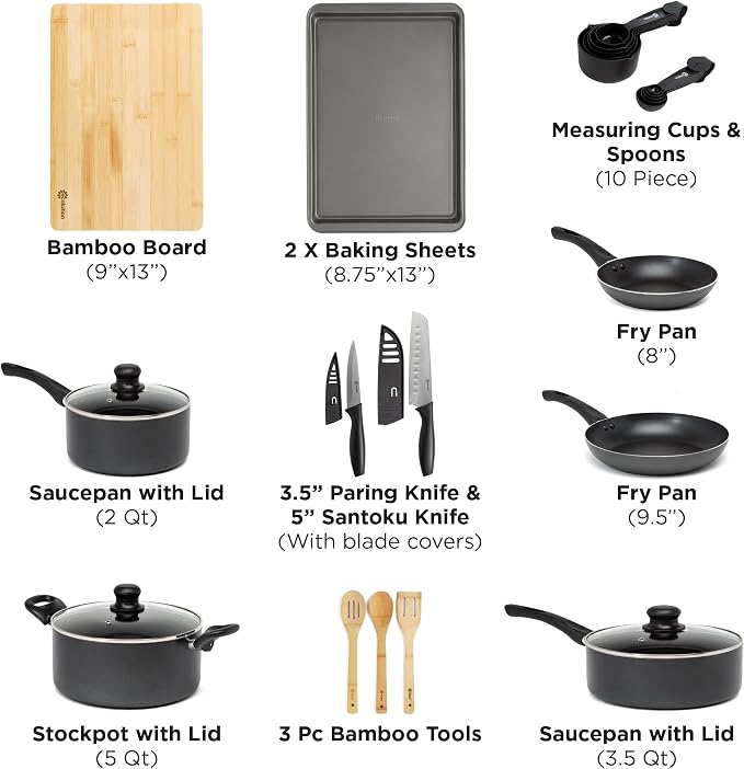 Ecolution Easy Clean Ceramic Nonstick Cookware Set, Dishwasher Safe Kitchen - Image 2