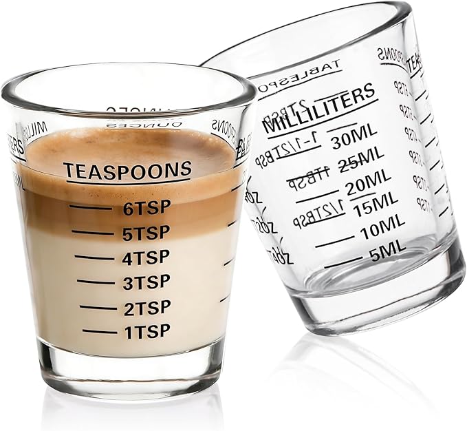 SAIAOKJ Shot Glasses Measuring Cup Set 2PACK Espresso Shot Glasses Liquid Heavy by SAIAOKJ