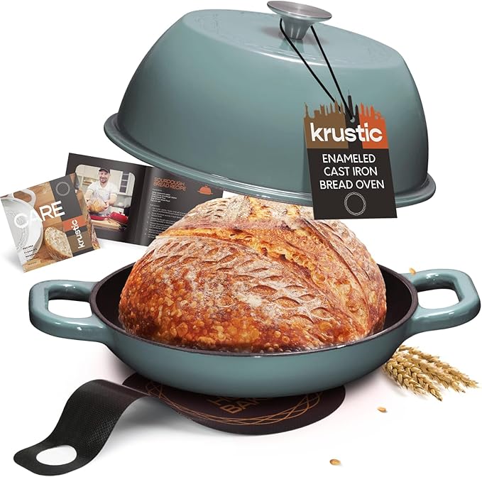 Enameled Cast Iron Dutch Oven for Sourdough Bread Baking | 6 Quart Oval Pot by Unknown