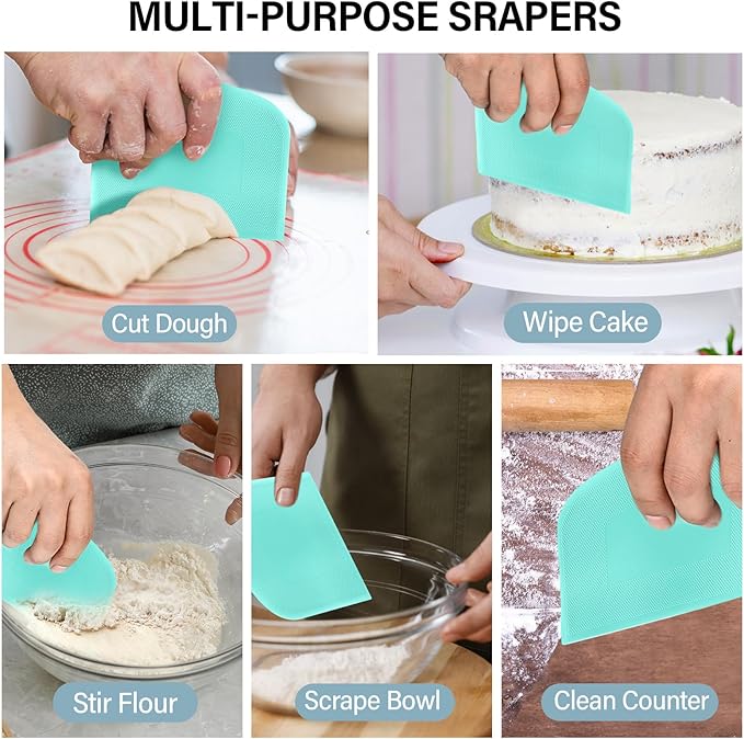 Ecavria Bench Scraper, Premium Stainless Steel Dough Scraper - Image 3