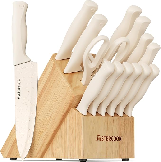 Astercook Knife Set, 15 Pieces Kitchen Knife Set by Astercook