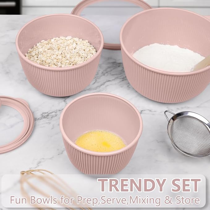 BoxedHome Mixing Bowls with Lids Set, 4 Packs BPA-Free Plastic Prep Bowls - Image 10