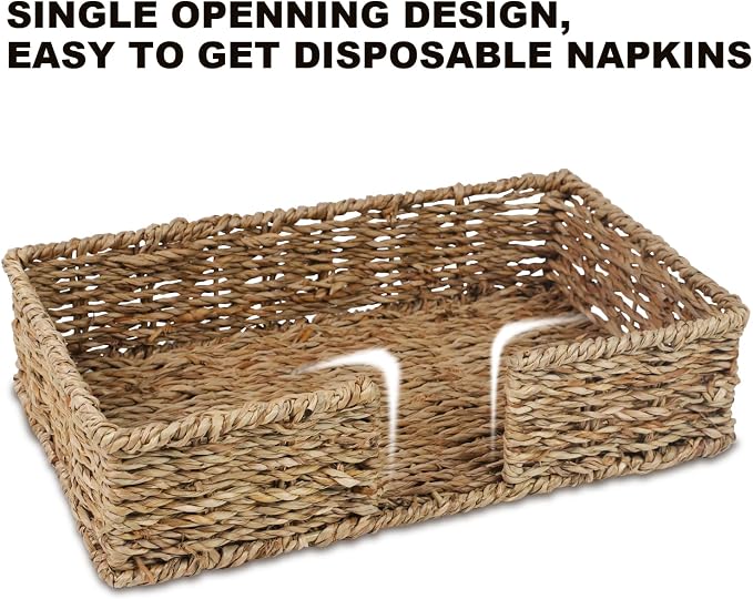 Kordory Seagrass Disposable Guest Towel Holder Tray - Image 3