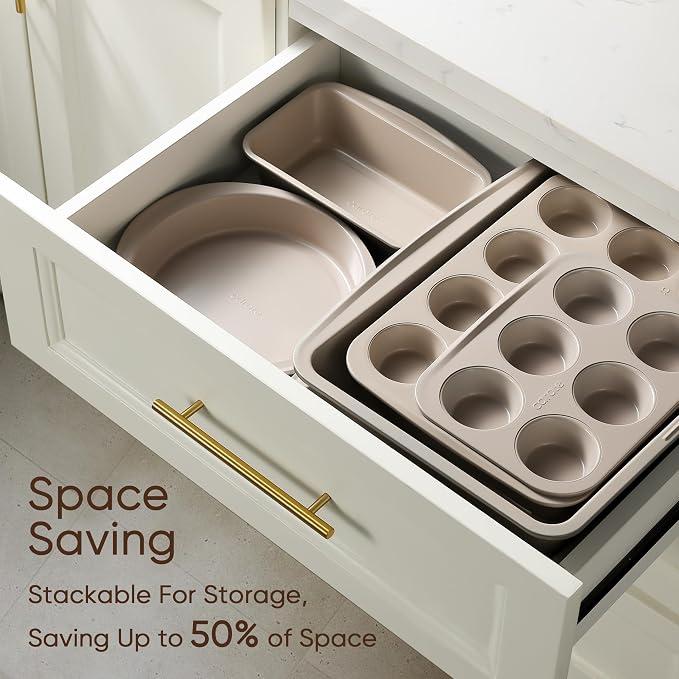 CAROTE 7-Piece Nonstick Stackable Baking Pans Set - Image 6