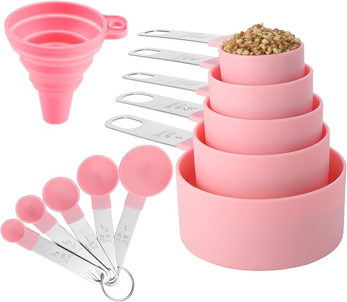 Measuring Cups and Spoons Set of Huygens Kitchen Gadgets 10 Pieces, Stackable by Huygens