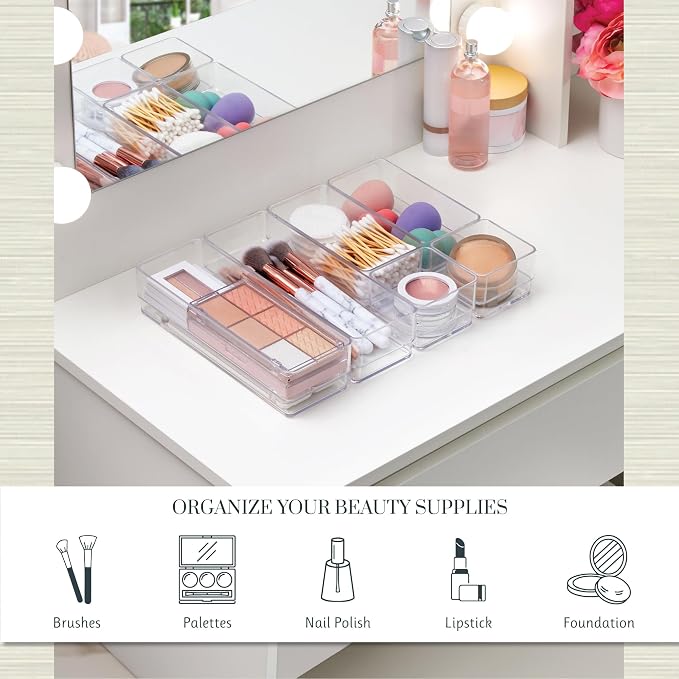 STORi SimpleSort Drawer Organizer Bins 6 pc Set, Bathroom Organizers and Storage - Image 3