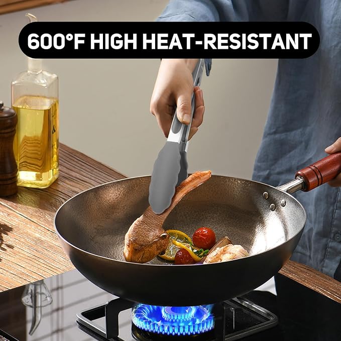 Tongs for Cooking, 600ºF High Heat-Resistant Stainless Steel Kitchen Tongs - Image 8
