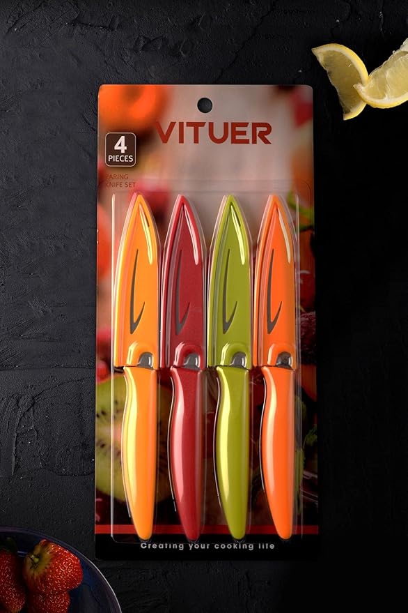 VITUER Paring knife, 4 Inch Peeling Fruit and Vegetable Knife, Ultra Sharp - Image 7