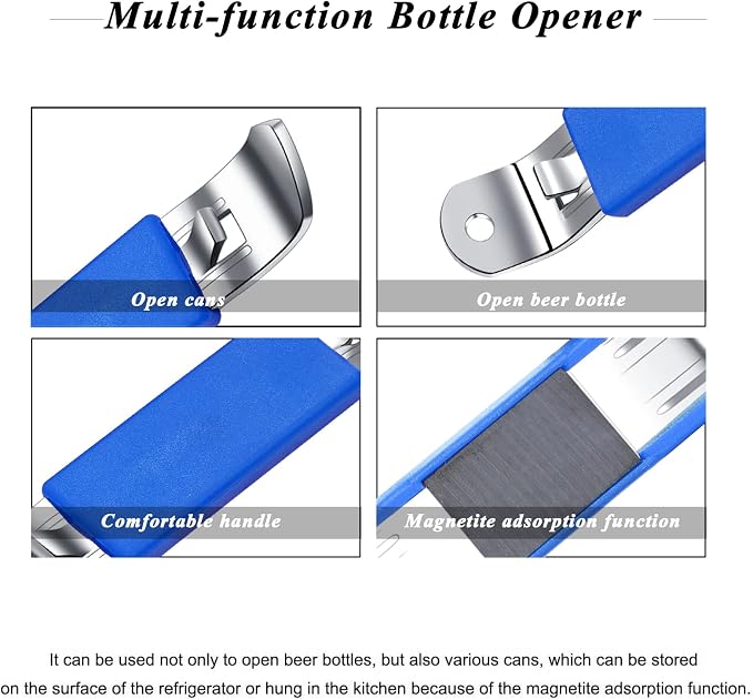 3 Pieces Magnetic Bottle Openers Can Opener Classic Beer Opener Stainless Steel - Image 2