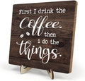 Vintage Coffee Bar Sign Plaque, Rustic Wooden Tabletop Plaque by DMADNF