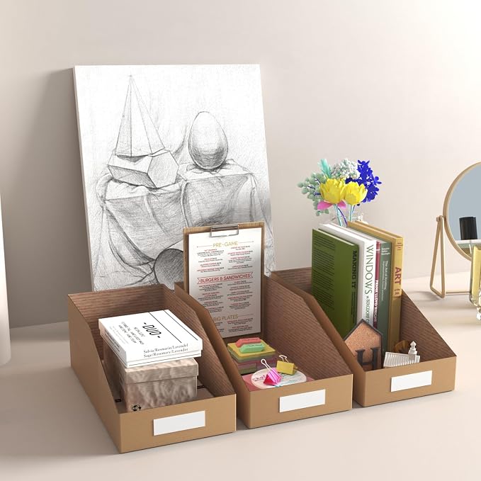 ZBEIVAN Corrugated Cardboard Storage Bins, 35 Packs - Image 3