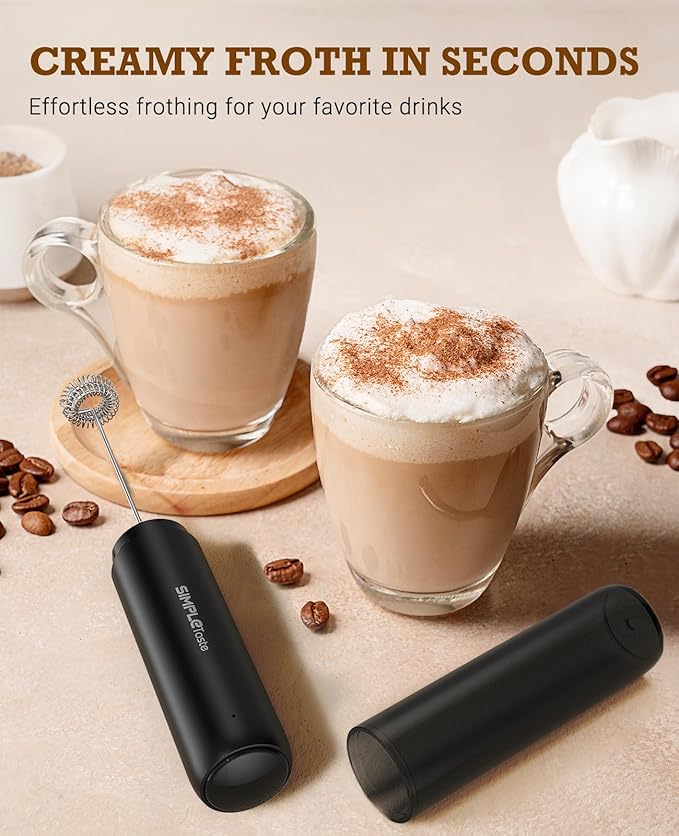 SIMPLETASTE Milk Frother Handheld Electric Foam Maker, Drink Mixer - Image 3