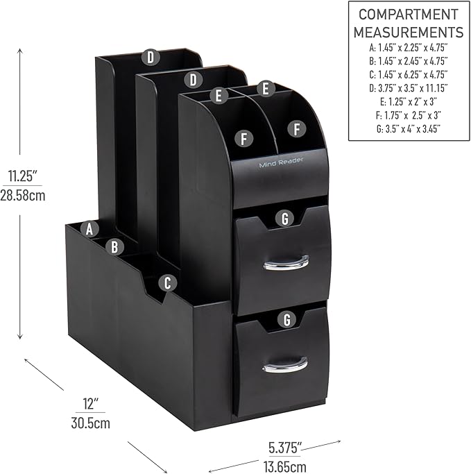 Mind Reader Cup and Condiment Station, Countertop Organizer, Coffee Bar - Image 3