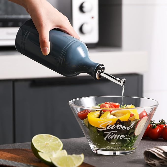 Sweejar Ceramic Olive Oil Dispenser Bottle, Opaque Oil Cruet Protects to Reduce - Image 4