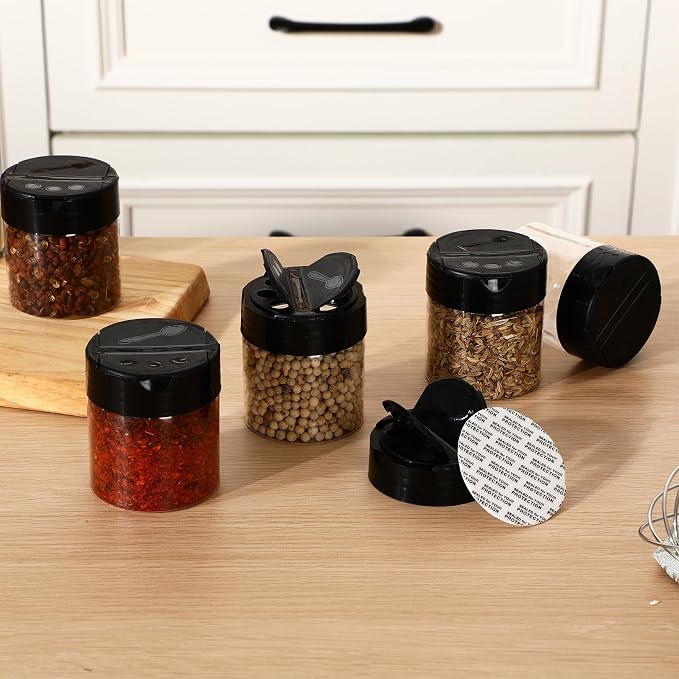 50 Pack 4 oz Spice Jars Plastic Clear Empty Bottles - Image 4