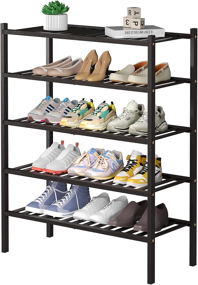 ROMGUAR CRAFT 5 Tier Bamboo Shoe Rack by ROMGUAR+CRAFT