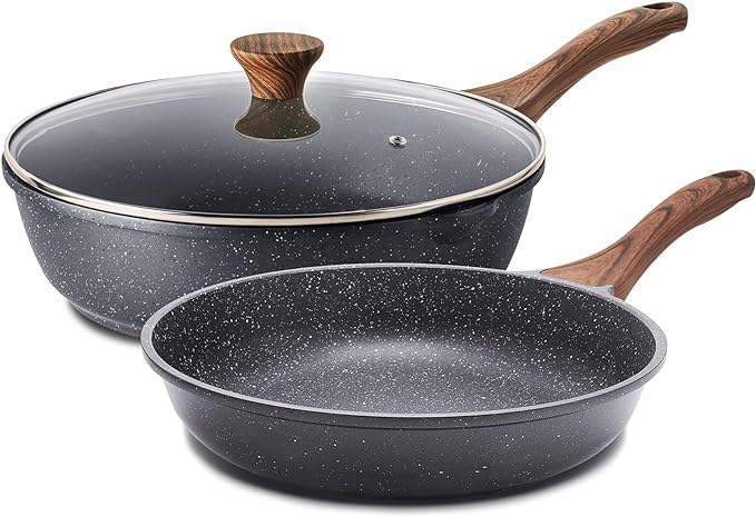 SENSARTE Nonstick Frying Pan Skillets, Swiss Granite Coating Omelette Pans by SENSARTE