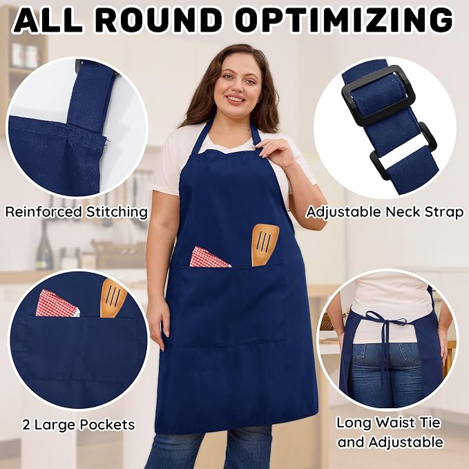 2 Pcs Plus Size Chef Apron, Unisex Professional Apron - Image 5
