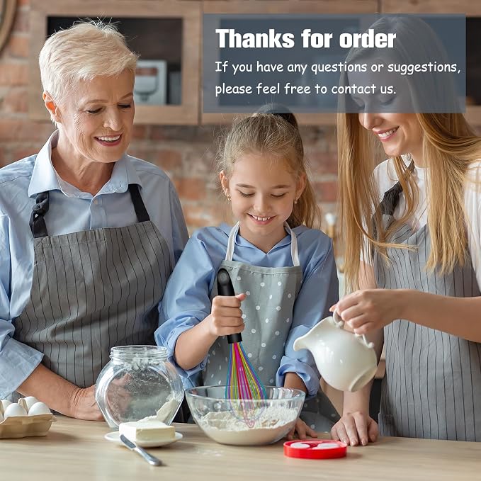 OYV Dishwasher Safe Colorful Silicone Whisk, Sealed Waterproof Design Set of 3 - Image 7