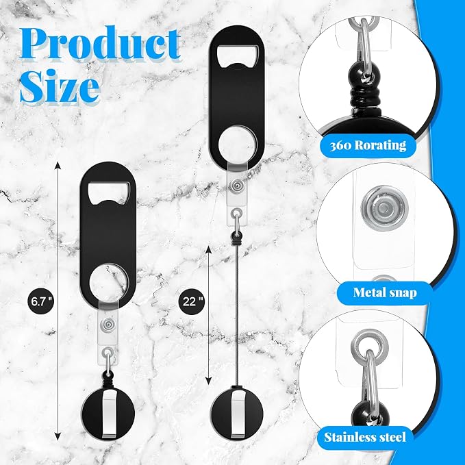 Honoson 8 Pieces Retractable Bottle Opener Bartender Flat Beer Opener - Image 2