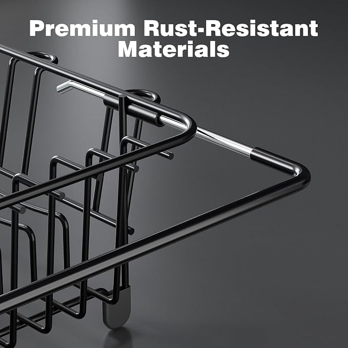 Dish Drying Rack in Sink: Expandable, 3-Slot Utensil Holder, Anti-Slip Handle. - Image 7