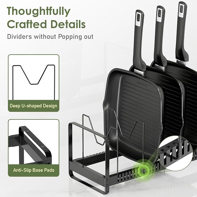 MUDEELA Pot Rack Pan Organizer inside Cabinet - Image 3