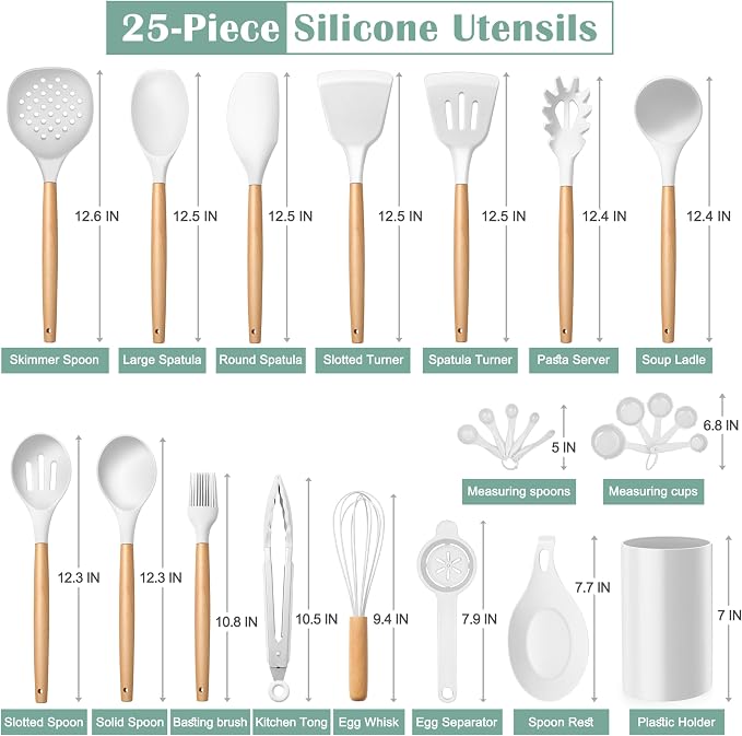 E-far White Cooking Utensils Set - Image 2