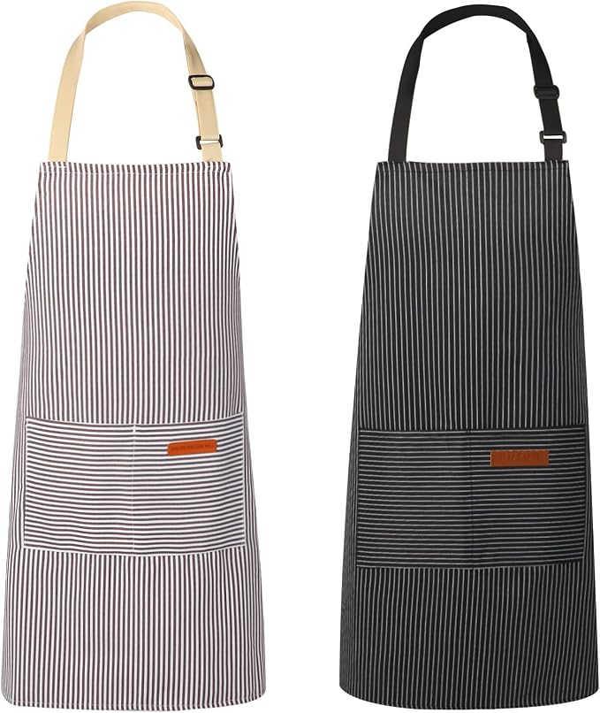 2 Pack Aprons for Women with Pockets, Kitchen Cooking Apron for Men, Adjustable by Unknown
