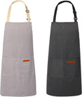2 Pack Aprons for Women with Pockets, Kitchen Cooking Apron for Men, Adjustable by Unknown