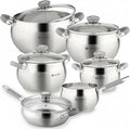 Daniks Modern 11-Piece Stainless Steel Cookware Set by Daniks