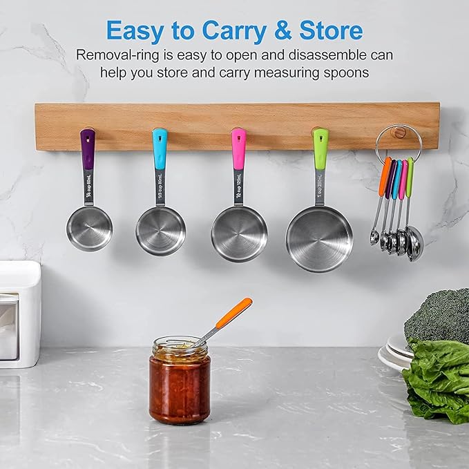 Bopei Measuring Cups and Spoons Set Stainless Steel 11 Piece - Image 6