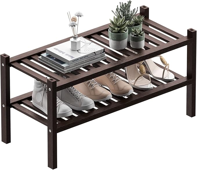 ROMGUAR CRAFT 2 Tier Bamboo Shoe Rack by ROMGUAR+CRAFT