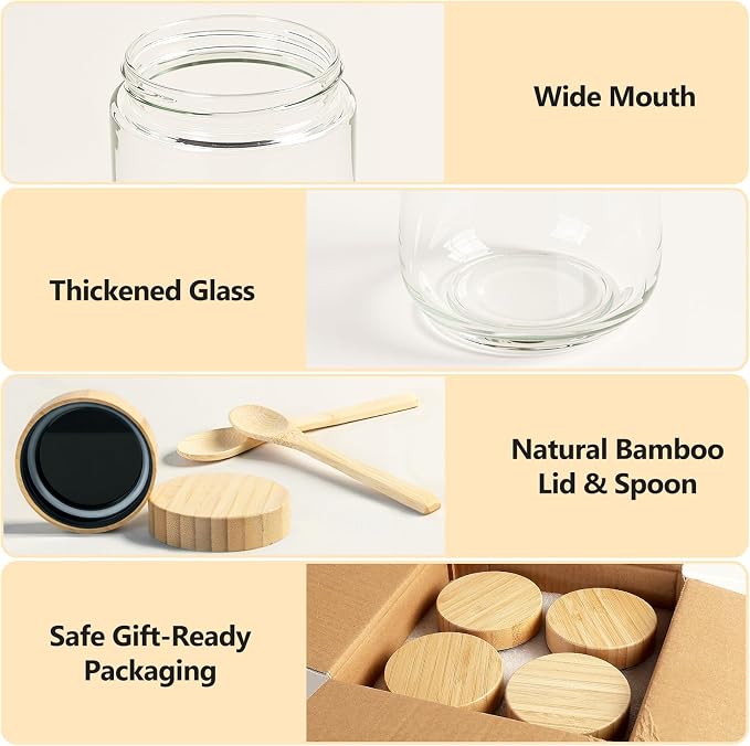 TBWIND 4 Pack 16oz Glass Jars - Image 6