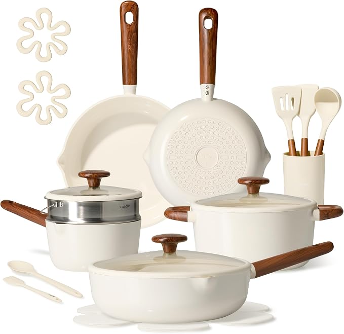 CAROTE 21pcs Cookware Set Nonstick Pots and Pans Set, Ceramic Cookware Set by CAROTE